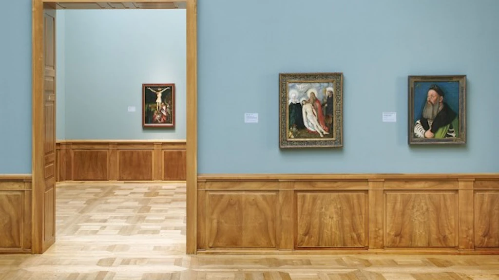 Hans Baldung detto Grien, ritratto di Adelbert III von Bärenfels, 1526, olio su legno d’abete, Kunstmuseum Basel (acquisto 1910), visibile all’estremità destra della foto, Foto: Simon Schmid, BN.